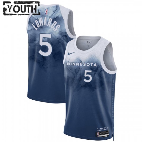 Minnesota Timberwolves Trikot Anthony Edwards 5 Nike 2023-24 City Edition Blau Swingman - Kinder